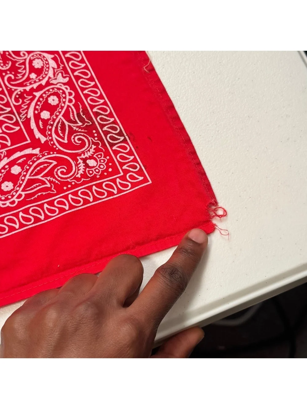 Y2K Red Bandana Sloppy Joes Daytona Beach Paisley Handkerchief Distressed
